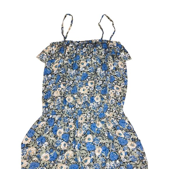 Mine Floral-Print Romper With Adjustable Spaghetti Straps Ruffle Bodice Large - Picture 10 of 14